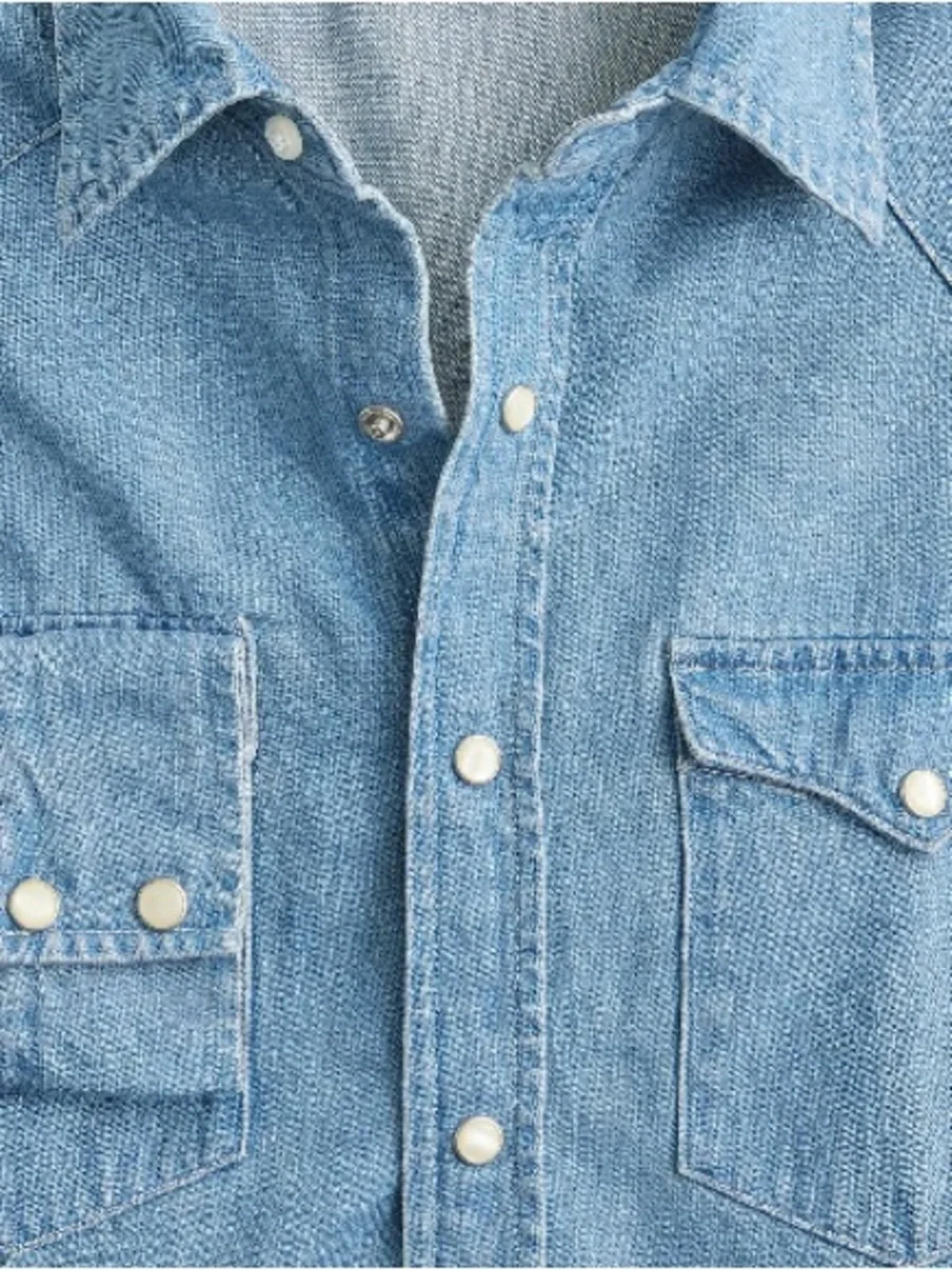 J. Crew Light Blue Midweight Denim Button-Down Western Shirt